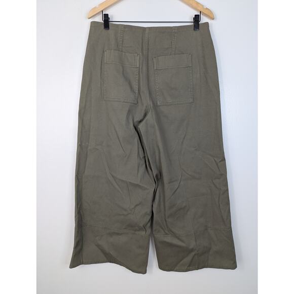 NWT Spanx Stretch Twill Cropped Wide Leg Pant in Tuscan Olive - Picture 5 of 9